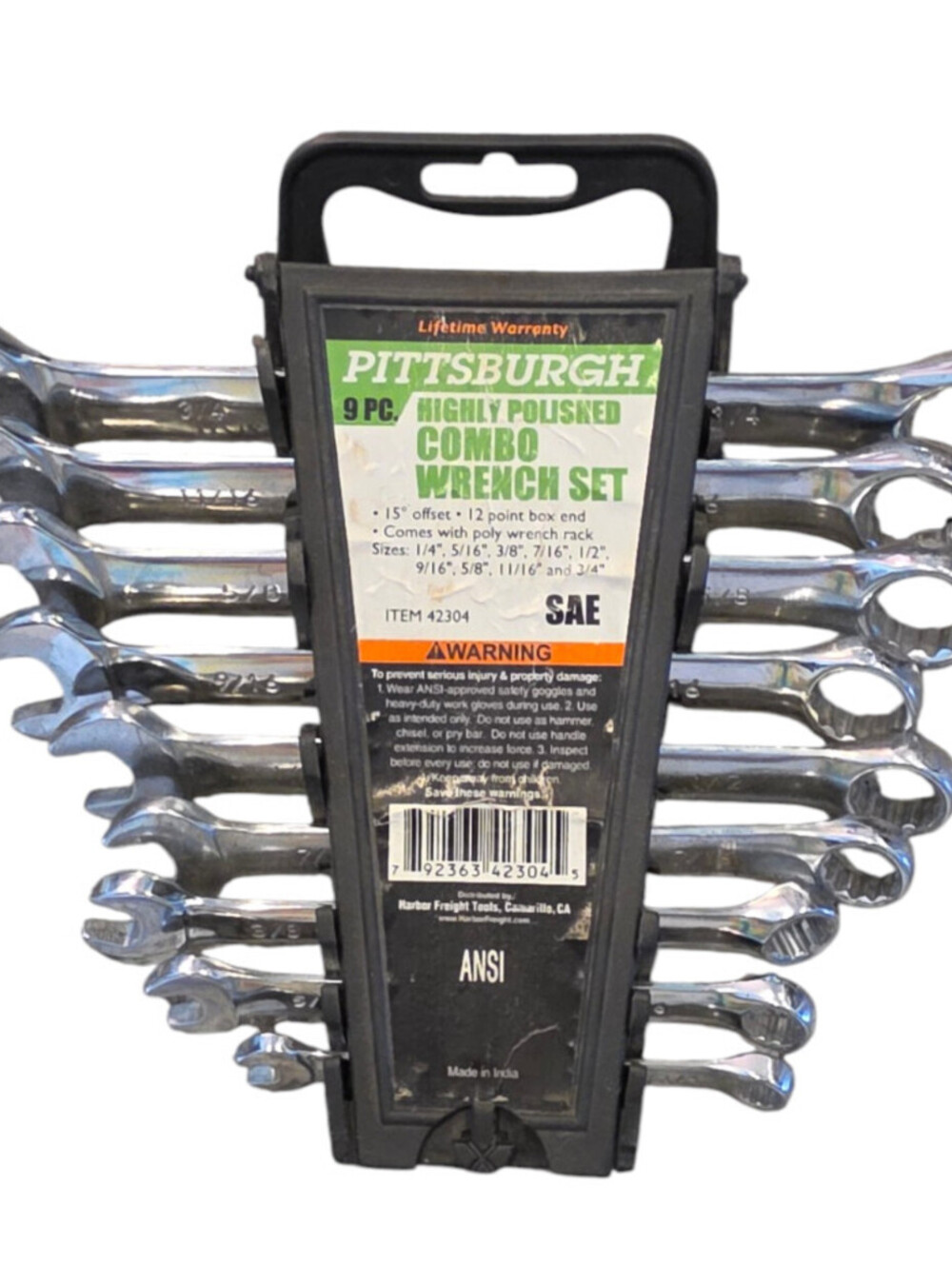 Pittsburgh 9 Metric Combination Wrench Set 12 Point